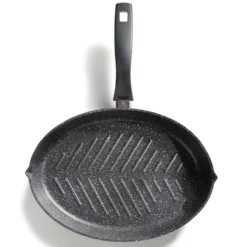 STONELINE Fisch- und Schnitzelpfanne Oval 35x24 cm | mit Deckel
