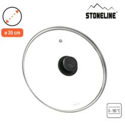 STONELINE Glasdeckel 20 cm | Schwarz
