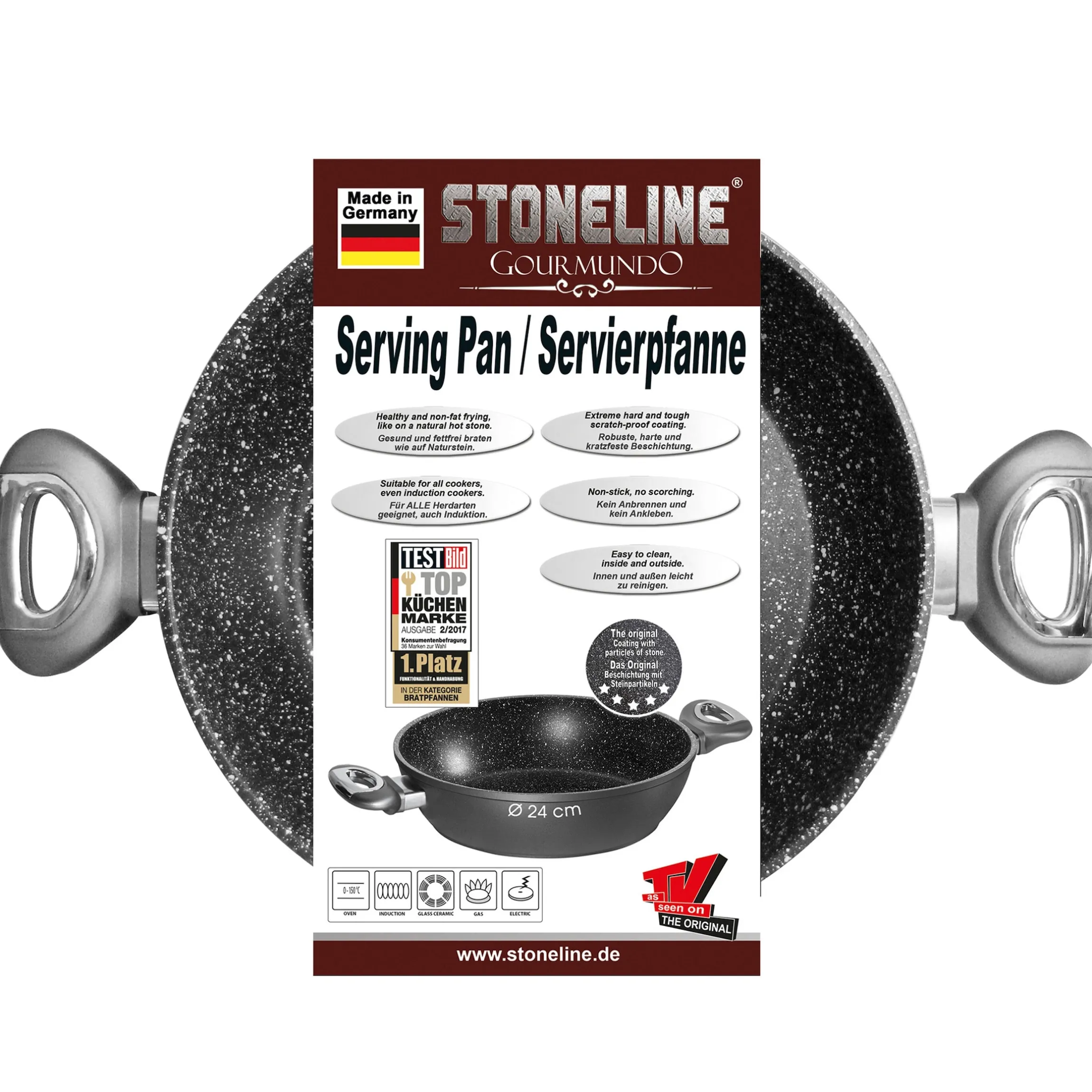 STONELINE Gourmundo Servierpfanne 24 cm | Grau