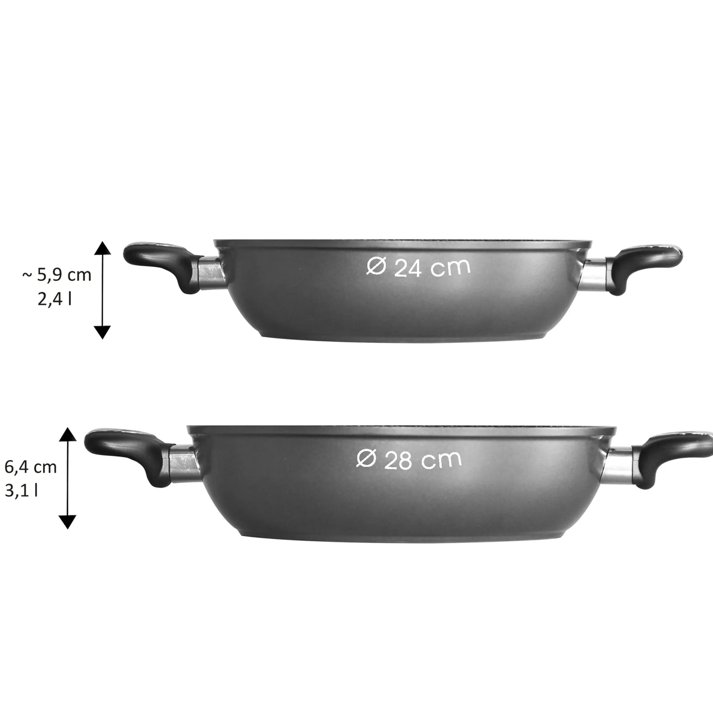 STONELINE Gourmundo Servierpfanne 24 cm | Grau