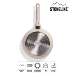 STONELINE Kochgeschirr-Set 11-teilig 18/20/24 Creme | mit Deckeln