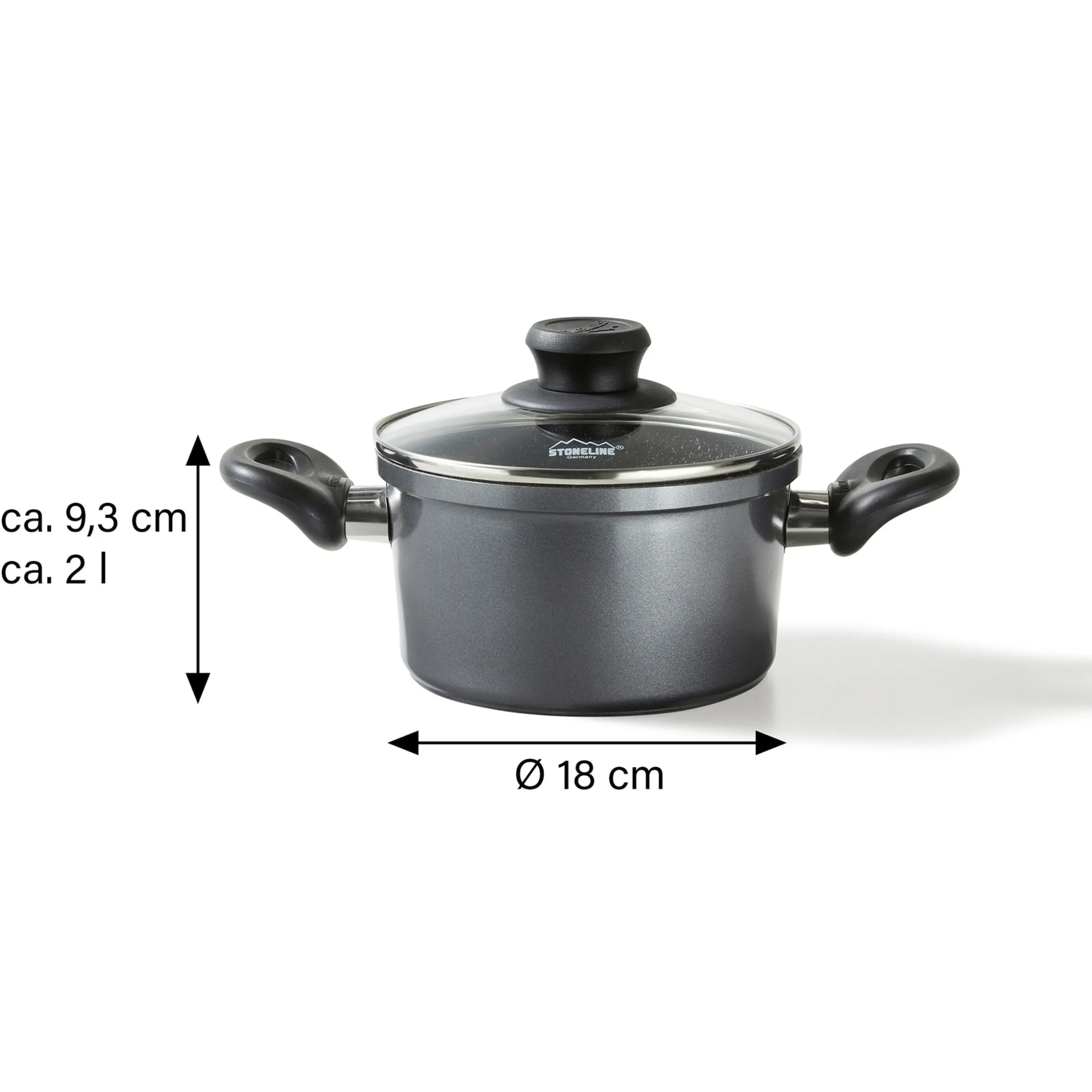 STONELINE Kochtopf 18 cm | mit Deckel
