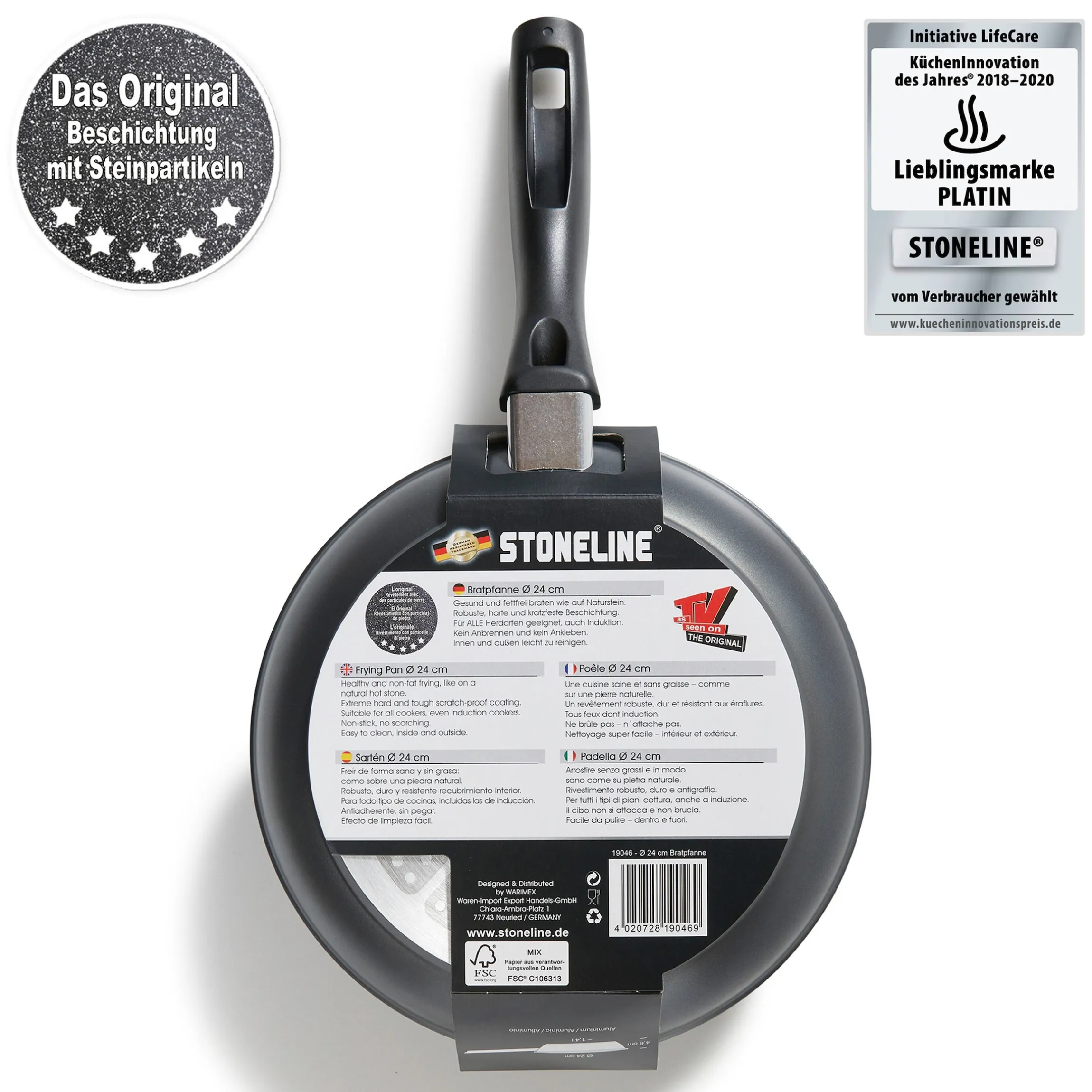 STONELINE Made in Germany Bratpfanne 24 cm | ohne Deckel