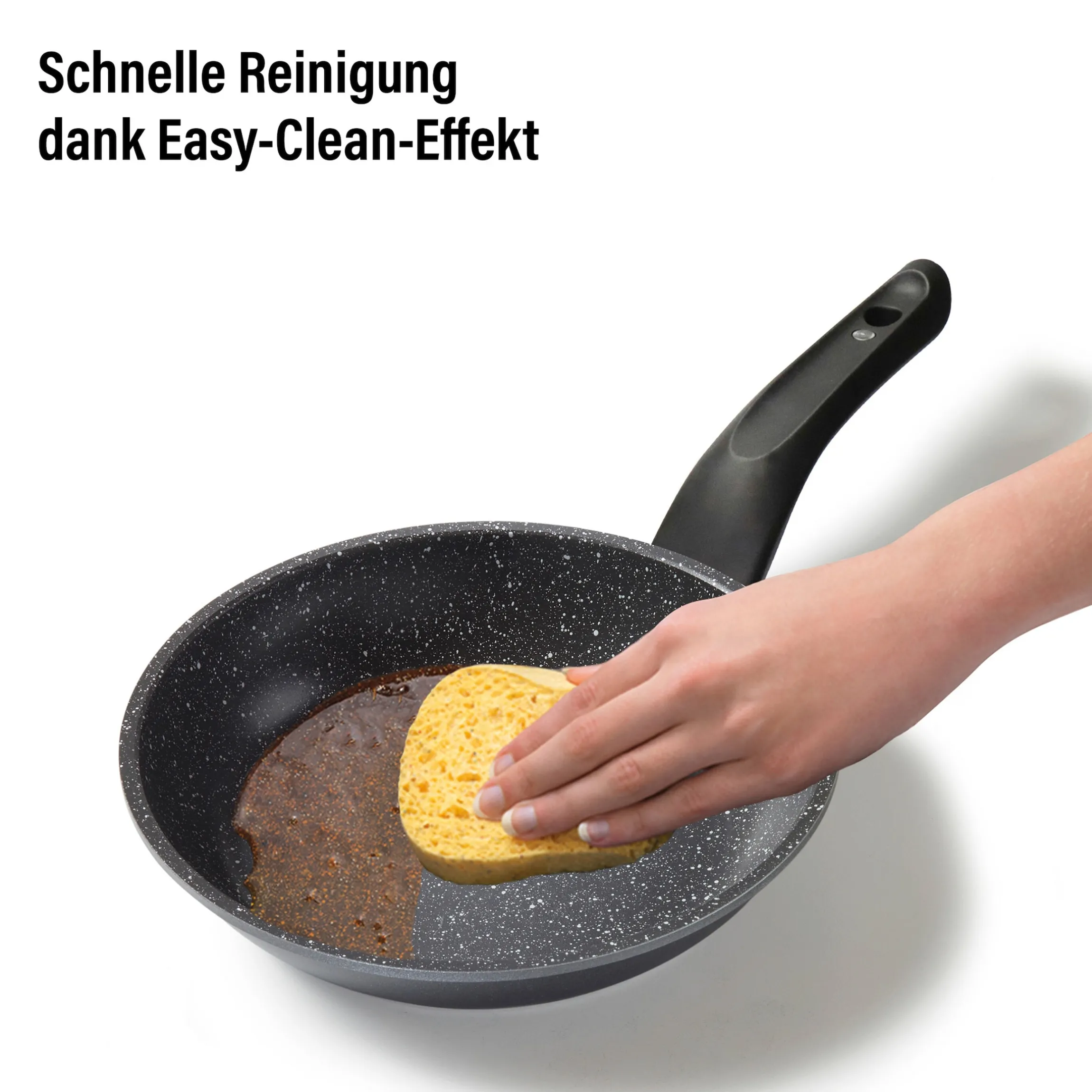 STONELINE Made in Germany Pfannen-Set 6-teilig mit Magnet Griff | ohne Deckel - Schwarz