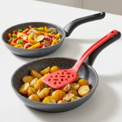 STONELINE Made in Germany Pfannen-Set 6-teilig mit Magnet Griff | ohne Deckel - Schwarz
