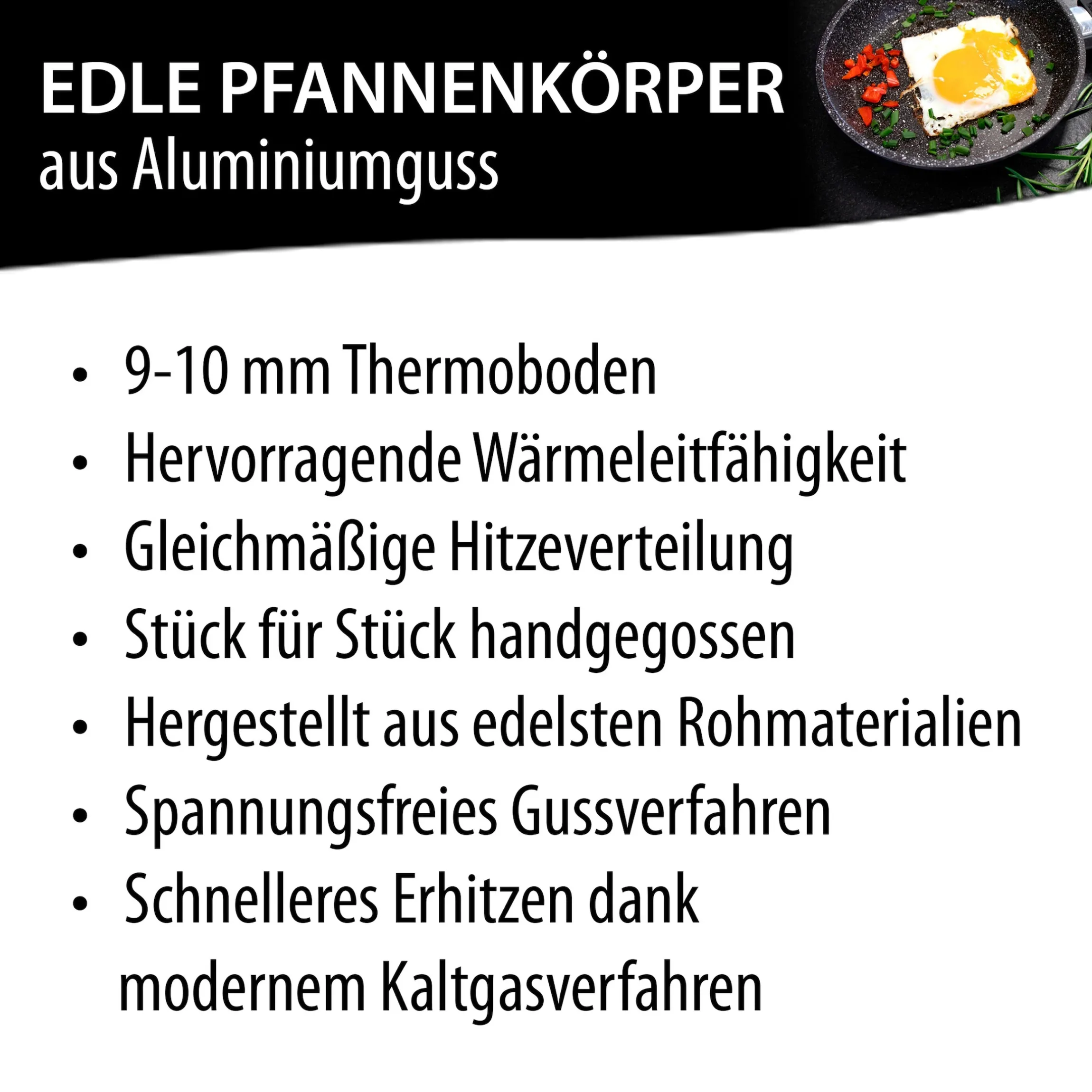 STONELINE Made in Germany Wokpfanne 32 cm mit abnehmbarem Griff | ohne Deckel - Schwarz