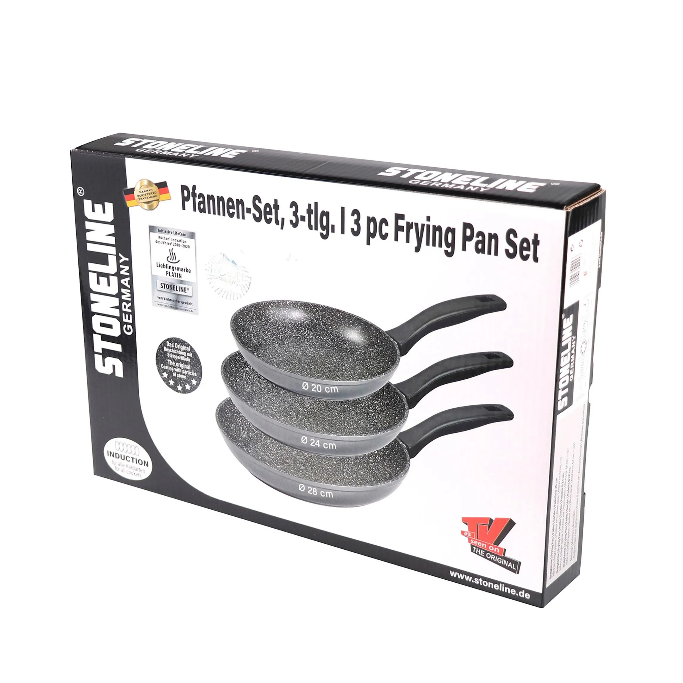 STONELINE Pfannen-Set 3-teilig 20/24/28 cm | ohne Deckel