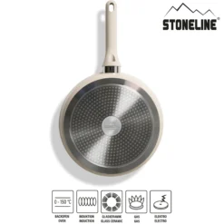 STONELINE Schmorpfanne 28 cm Creme | mit Deckel