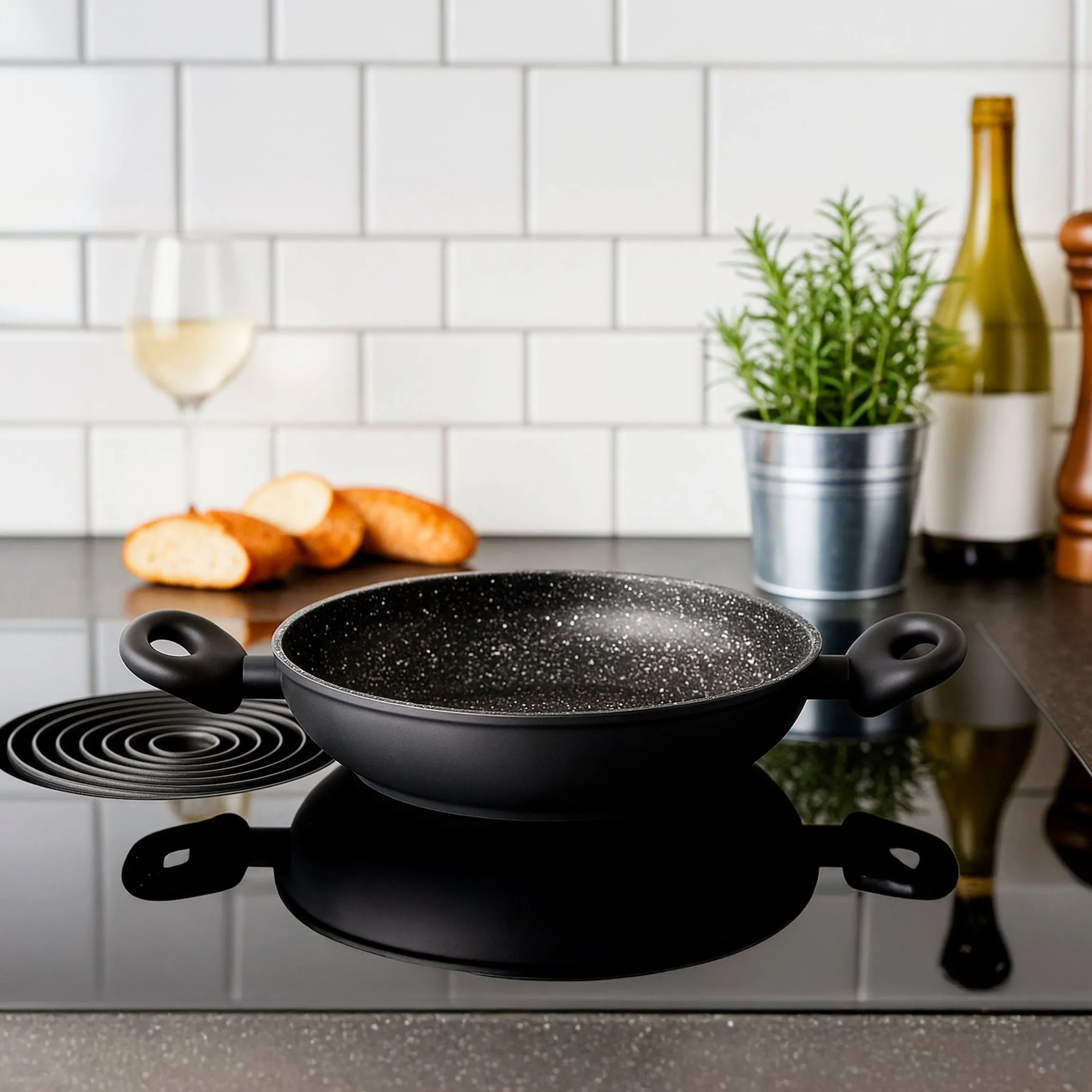 STONELINE Servierpfanne 24 cm | Schwarz