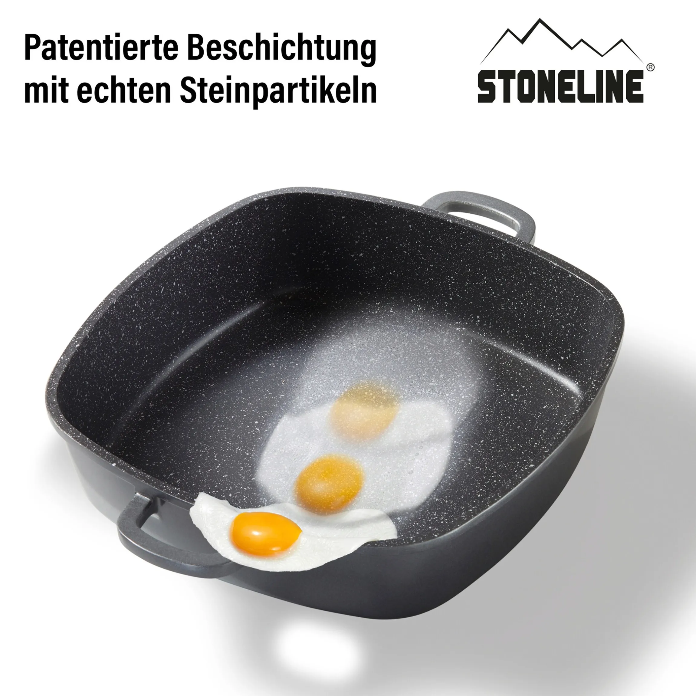 STONELINE Servierpfanne Eckig 28 cm | mit Deckel