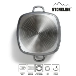 STONELINE Servierpfanne Eckig 28 cm | mit Deckel