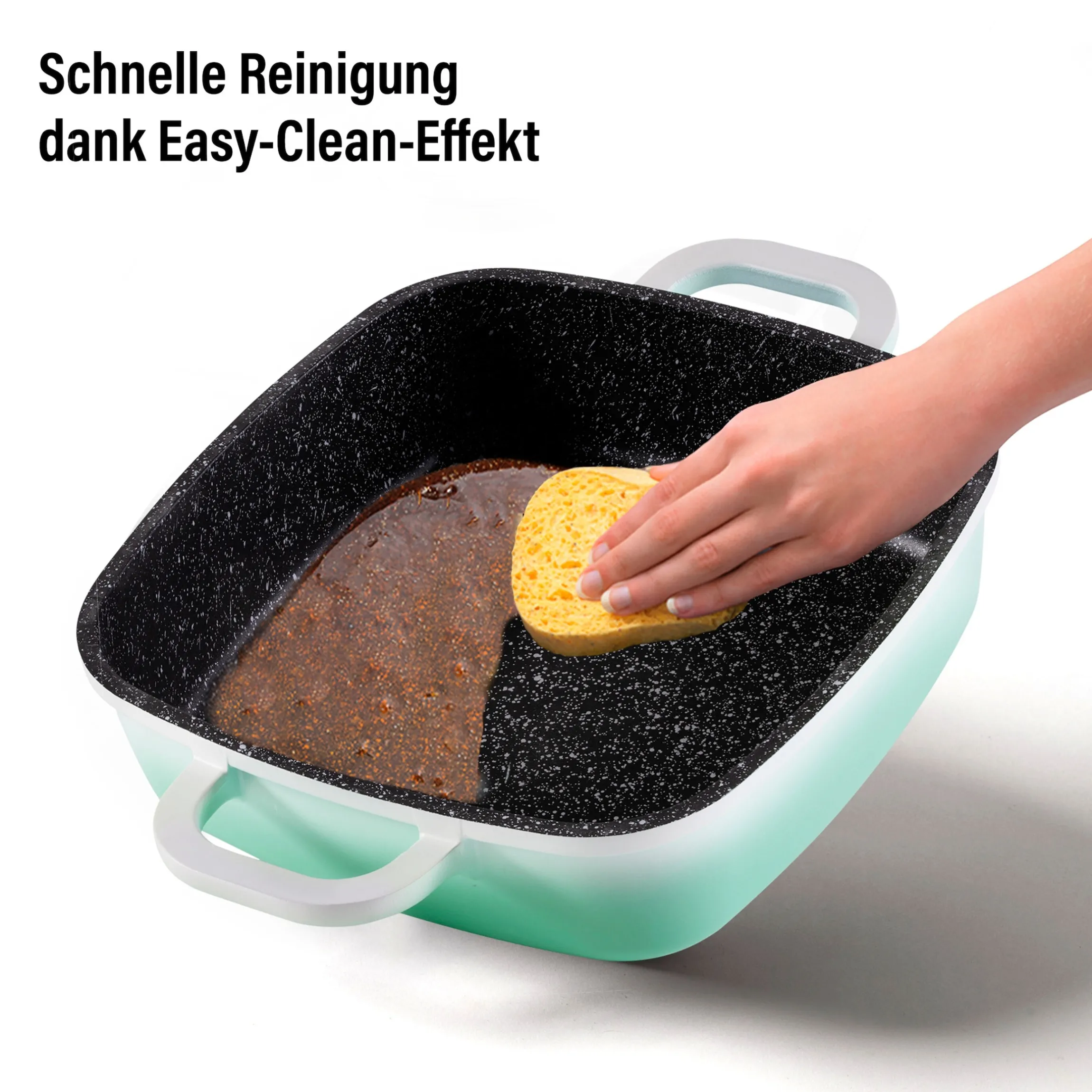 STONELINE Servierpfanne Eckig 20 cm Mint | mit Deckel