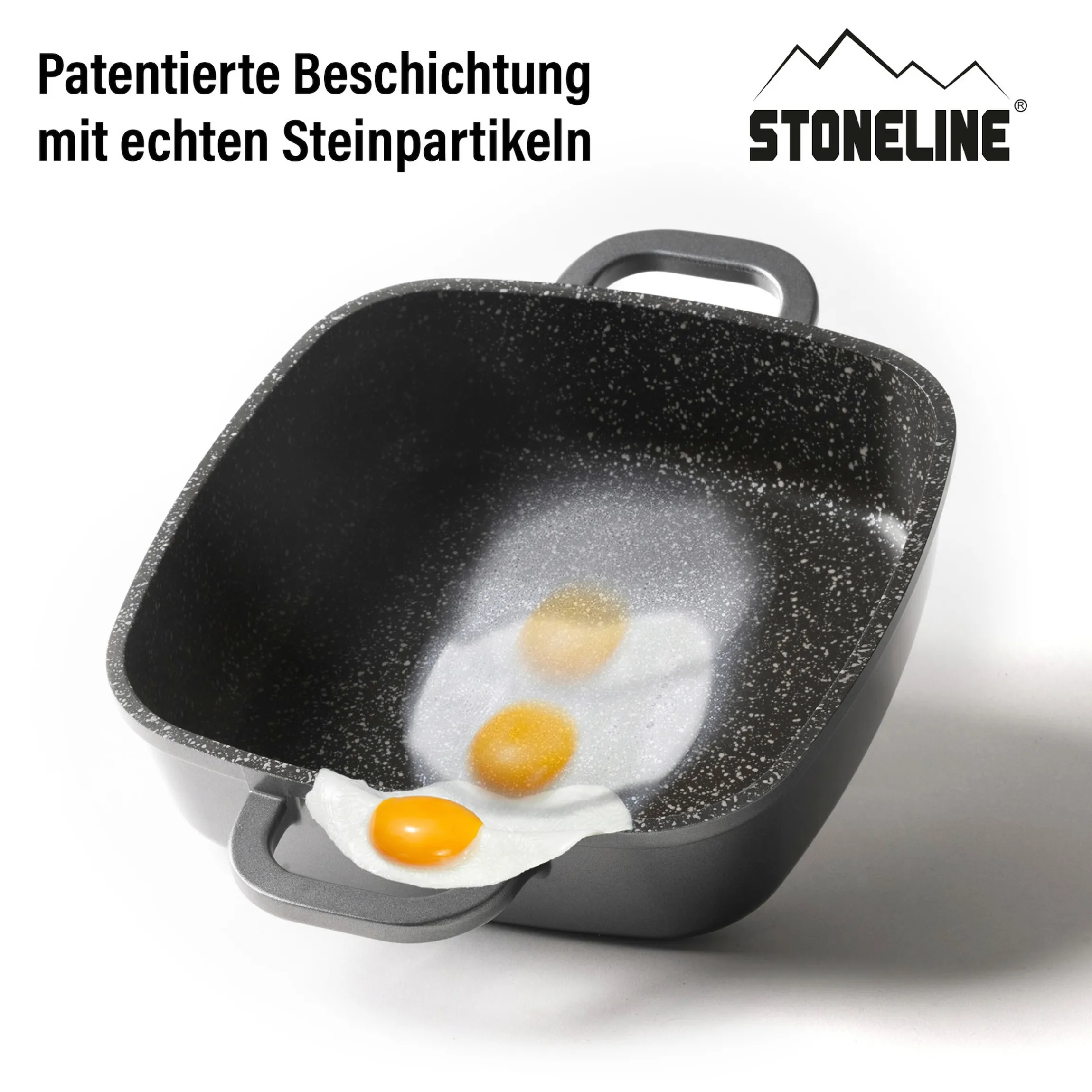 STONELINE Servierpfanne Eckig 20 cm | mit Deckel
