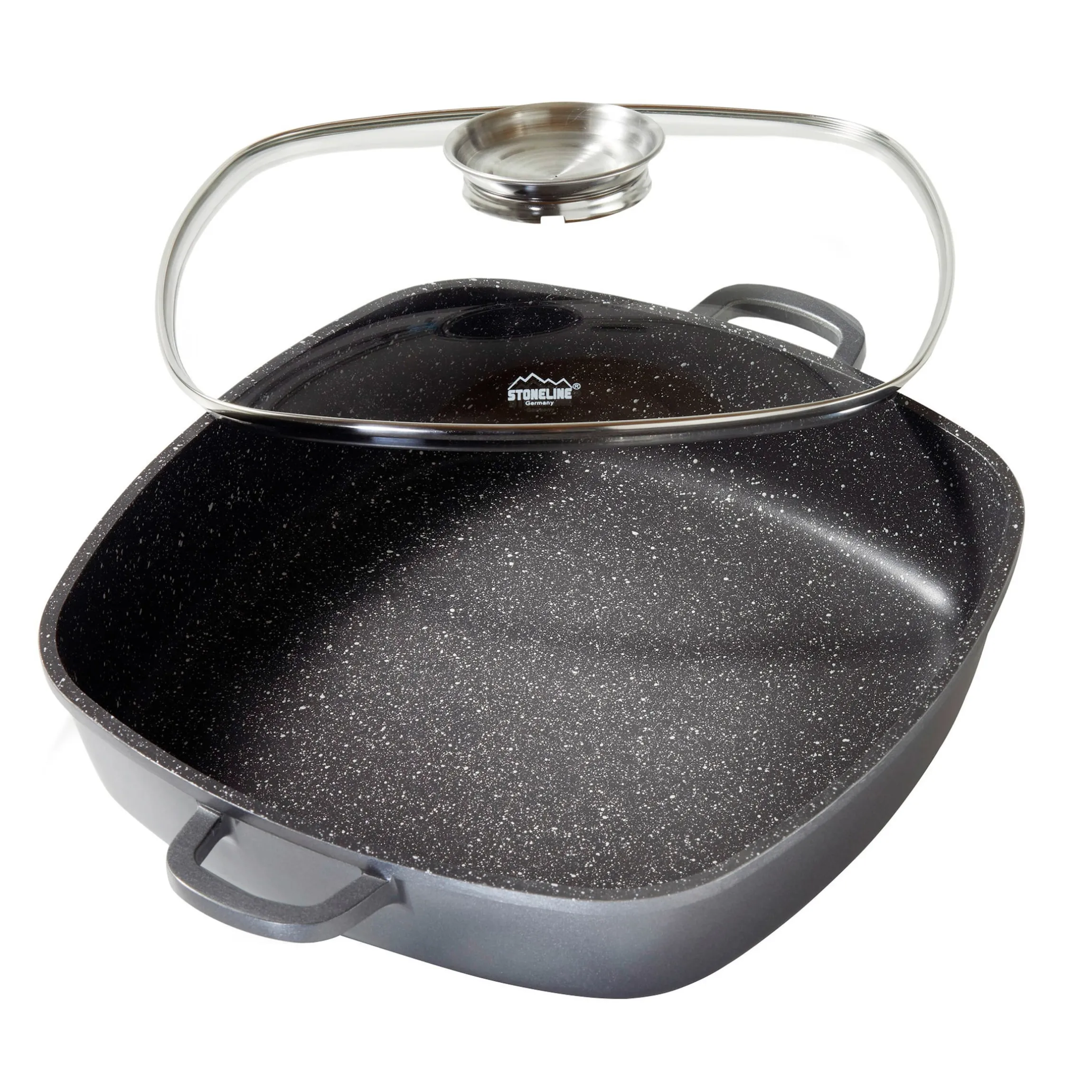 STONELINE Servierpfanne Eckig 32 cm | mit Deckel