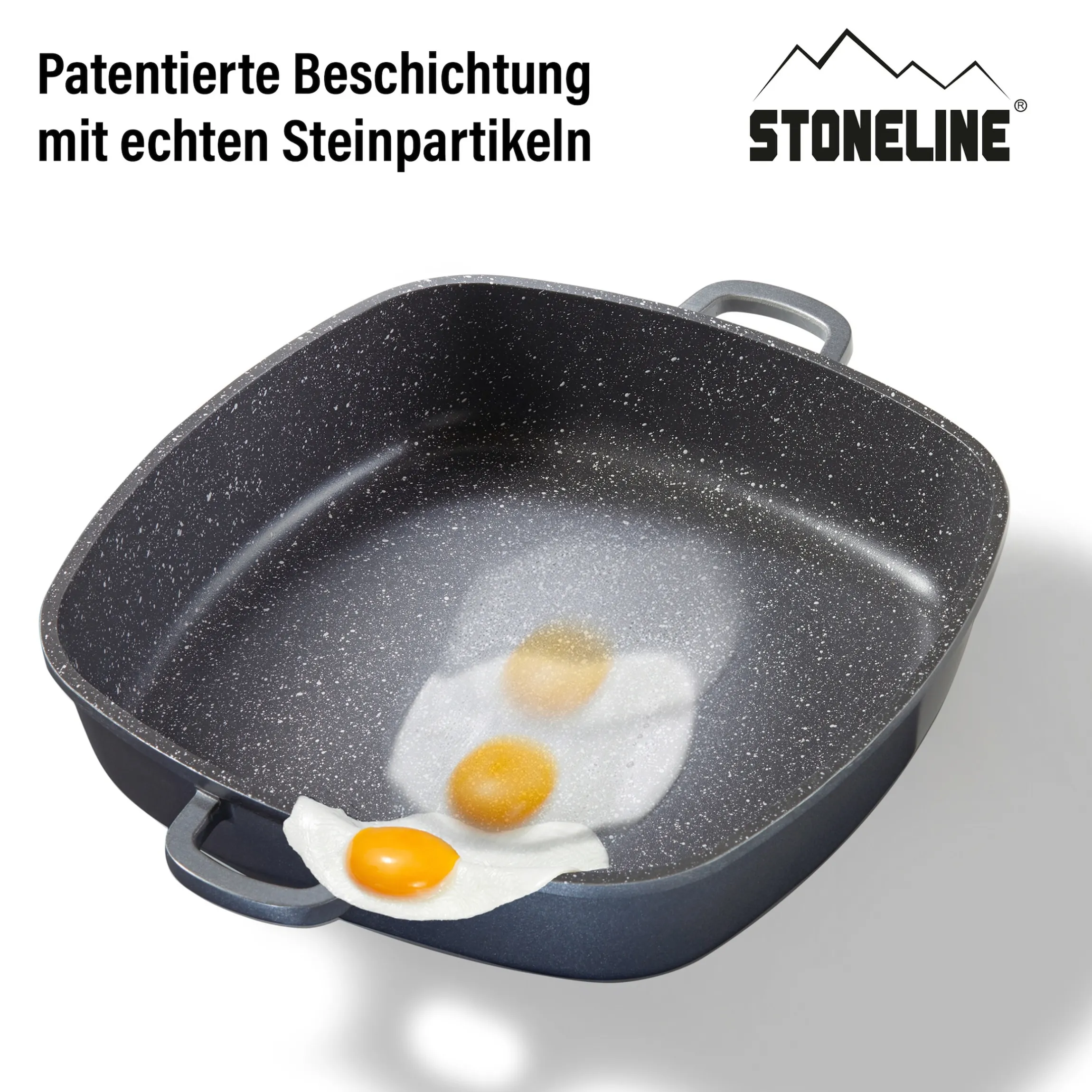 STONELINE Servierpfanne Eckig 32 cm | mit Deckel