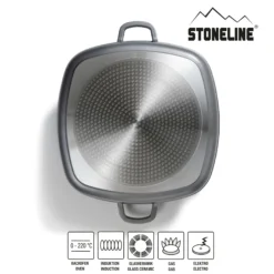 STONELINE Servierpfanne Eckig 32 cm | mit Deckel