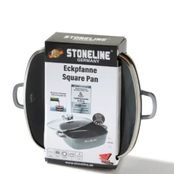 STONELINE Servierpfanne Eckig 32 cm | mit Deckel