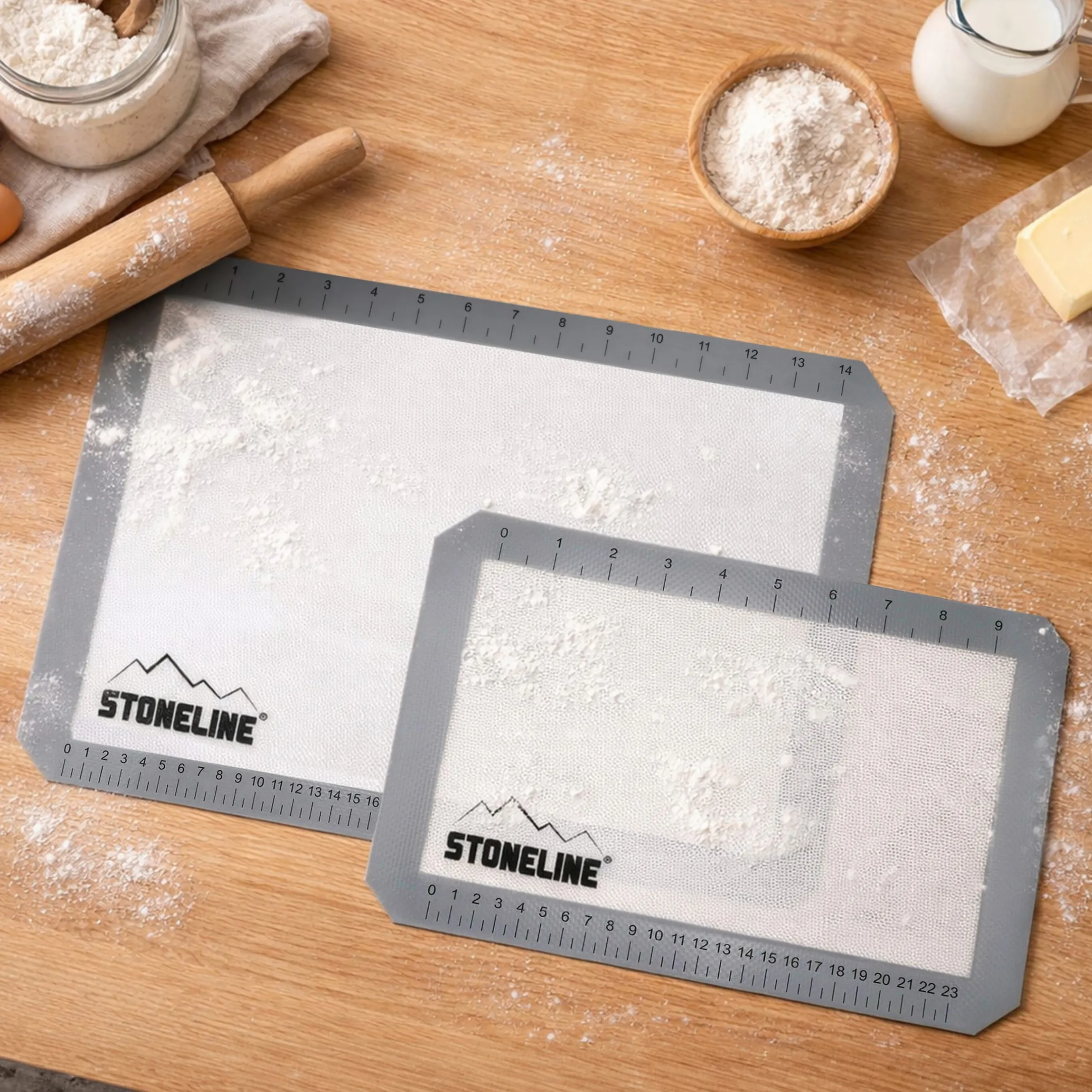 STONELINE Silikon Backmatte 29,5x21 und 42x29,5 cm Set 2-teilig