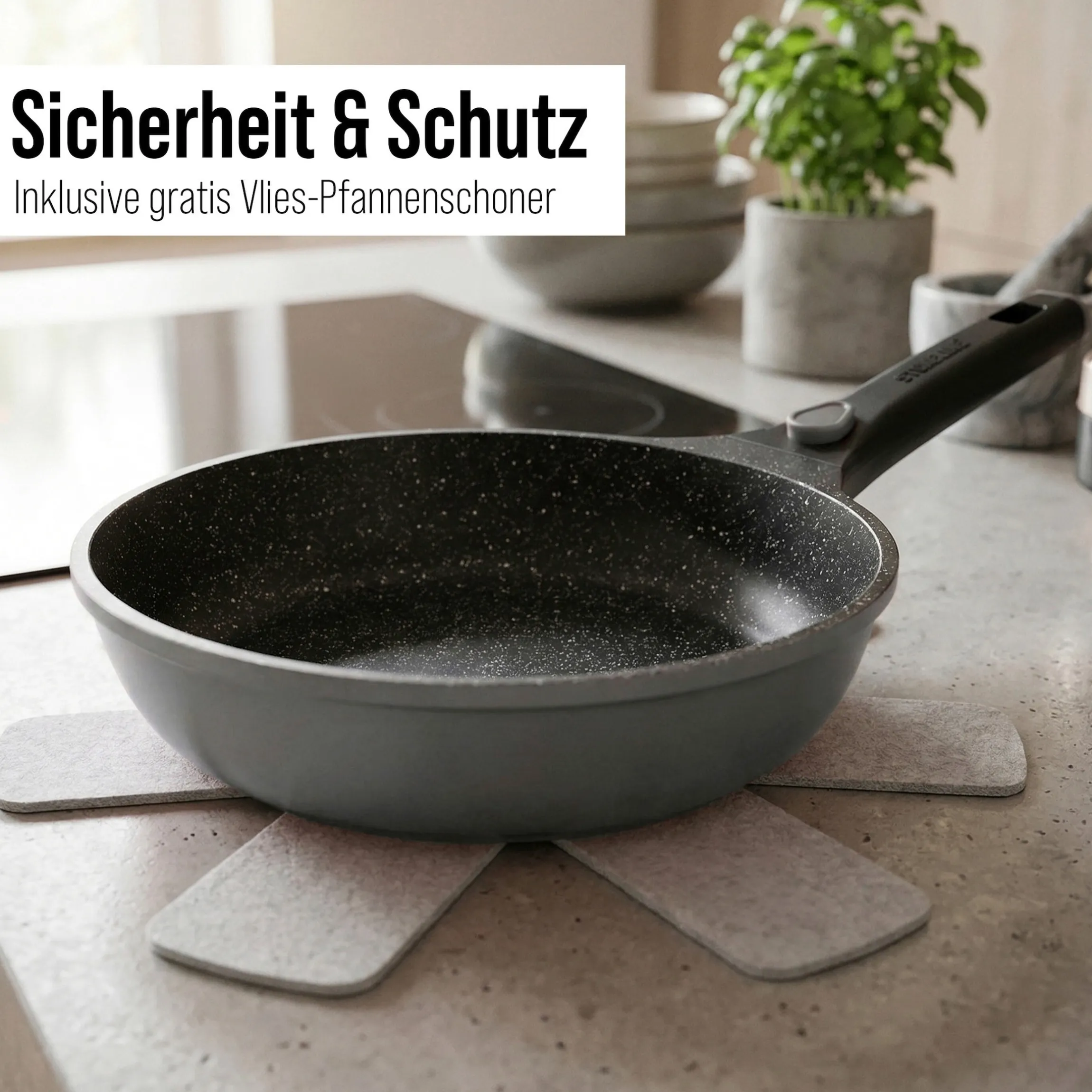 STONELINE SMART Bratpfanne 24 cm | ohne Deckel - Grau