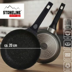 STONELINE SMART Bratpfanne 20 cm | ohne Deckel - Grau