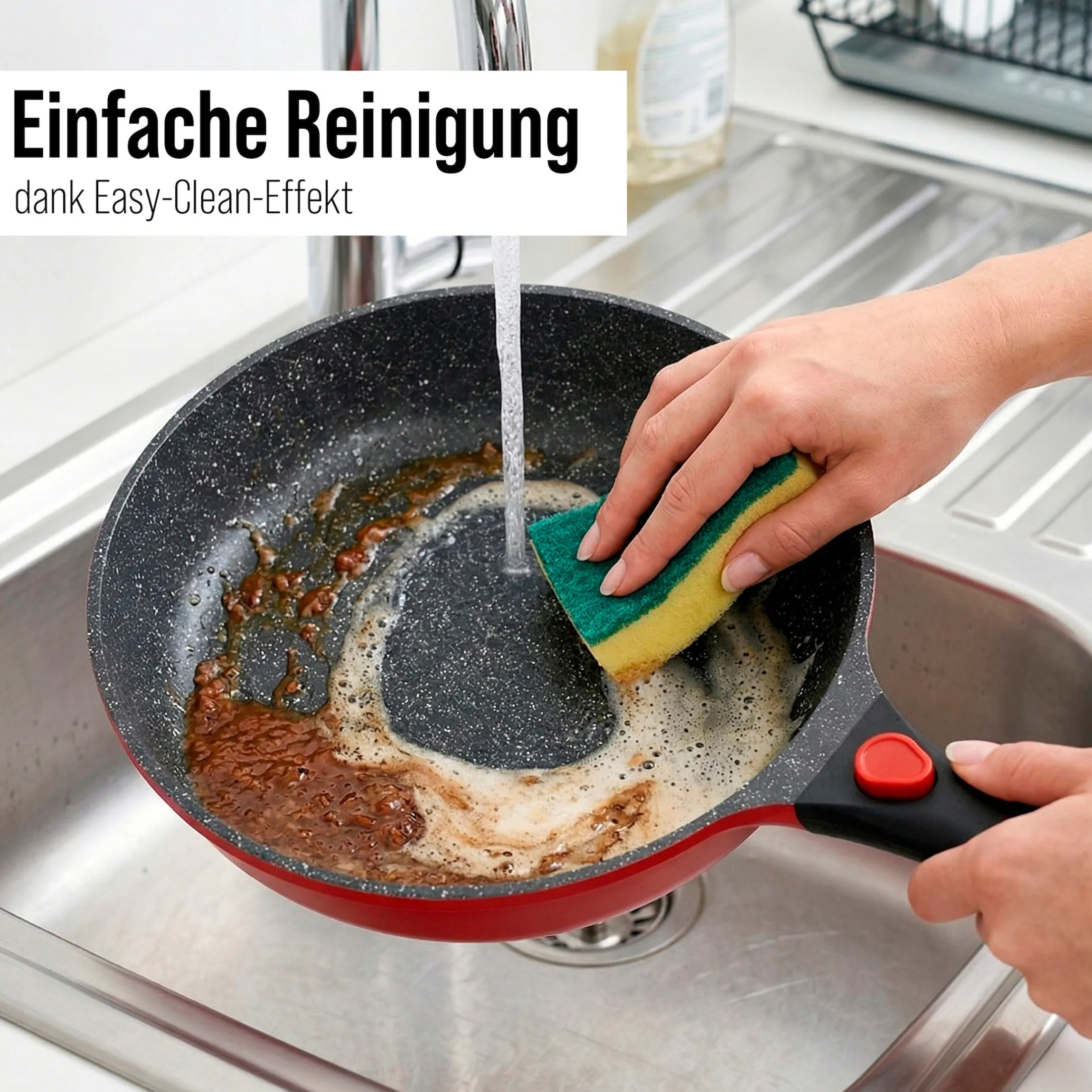 STONELINE SMART Bratpfanne 24 cm | ohne Deckel - Rot