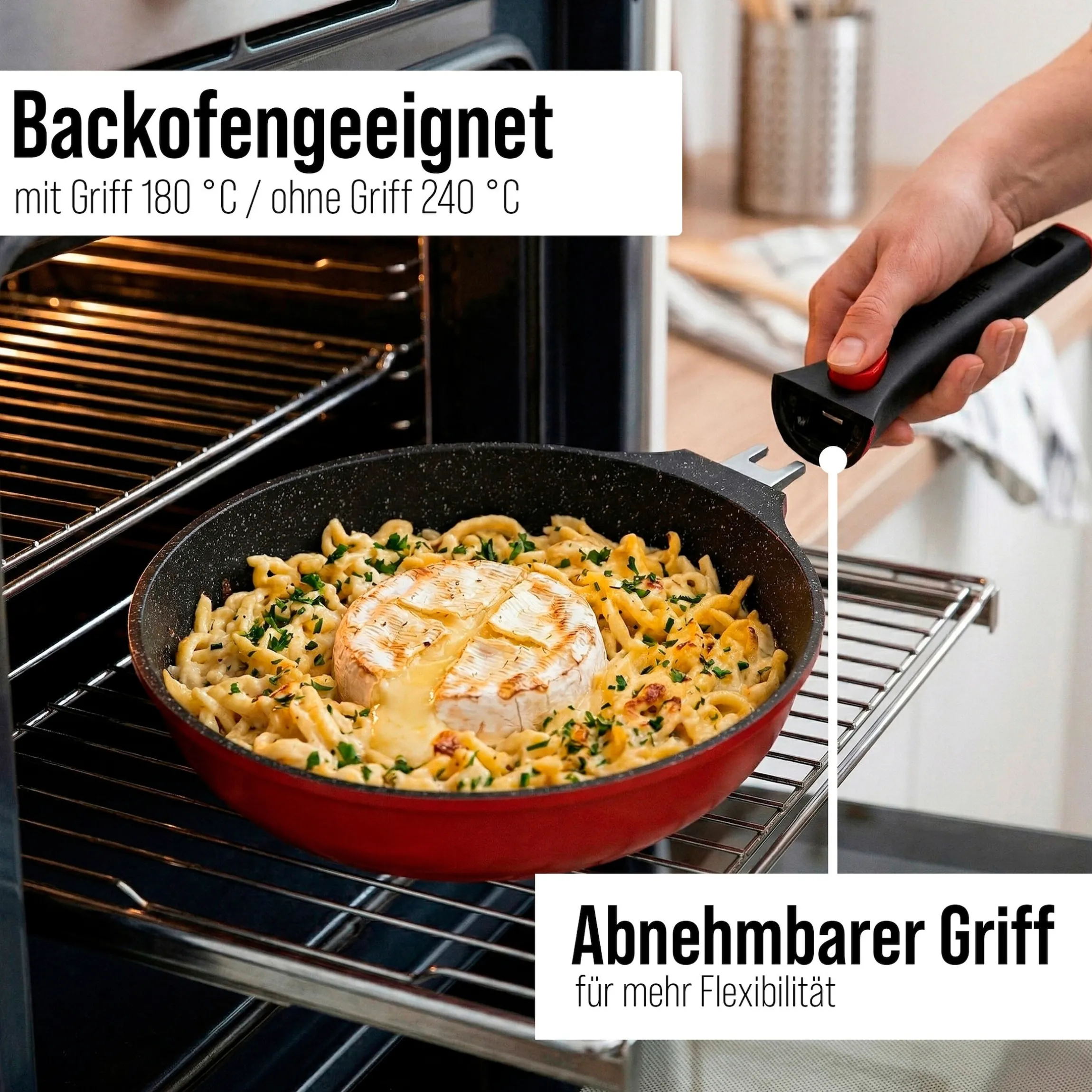 STONELINE SMART Bratpfanne 28 cm | ohne Deckel - Rot