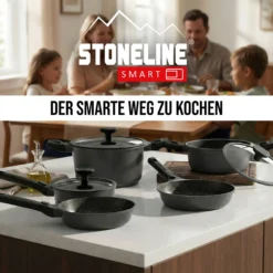 STONELINE SMART Kochgeschirr-Set 8-teilig 18/20/24 | mit Deckeln - Grau