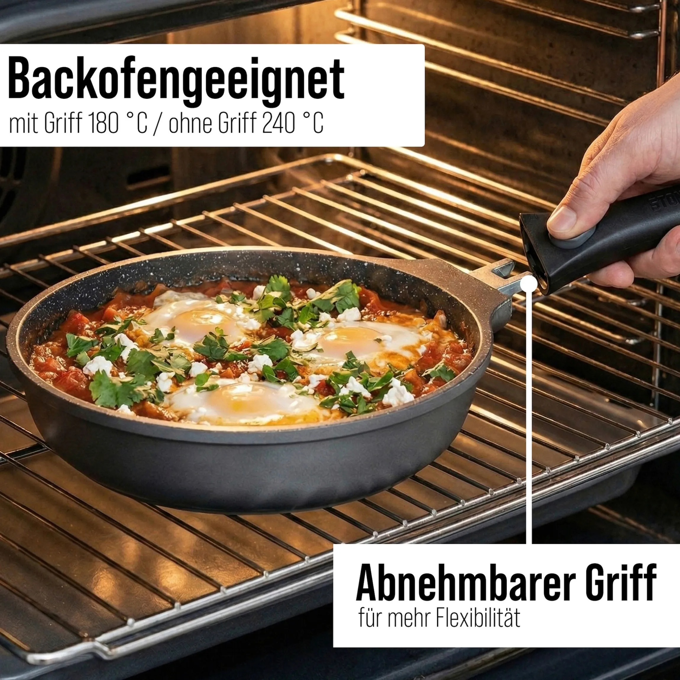 STONELINE SMART Kochgeschirr-Set 8-teilig 18/20/24 | mit Deckeln - Grau