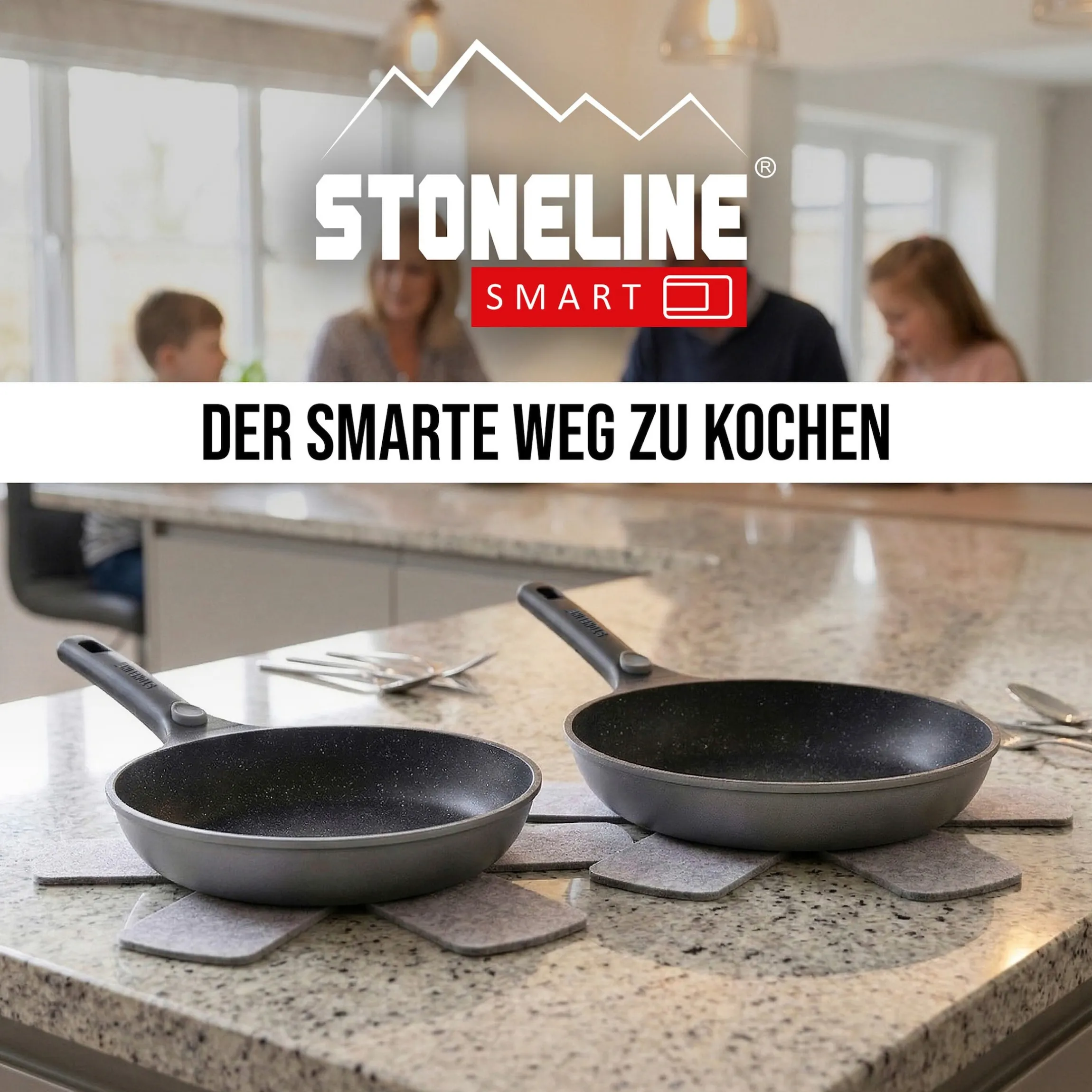 STONELINE SMART Pfannen-Set 2-teilig 24/28 | ohne Deckel - Grau
