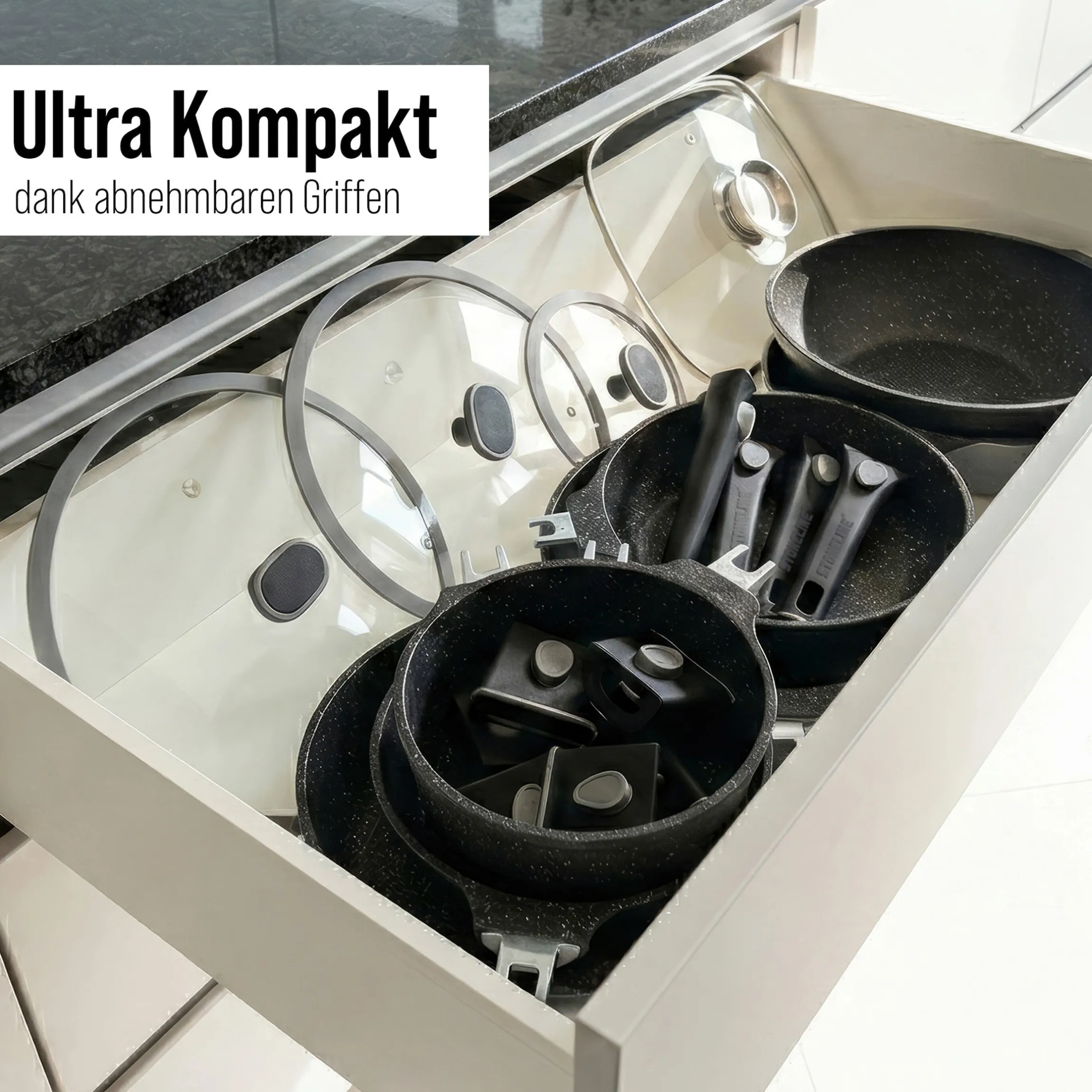 STONELINE SMART Servierpfanne Eckig 24 cm | mit Deckel