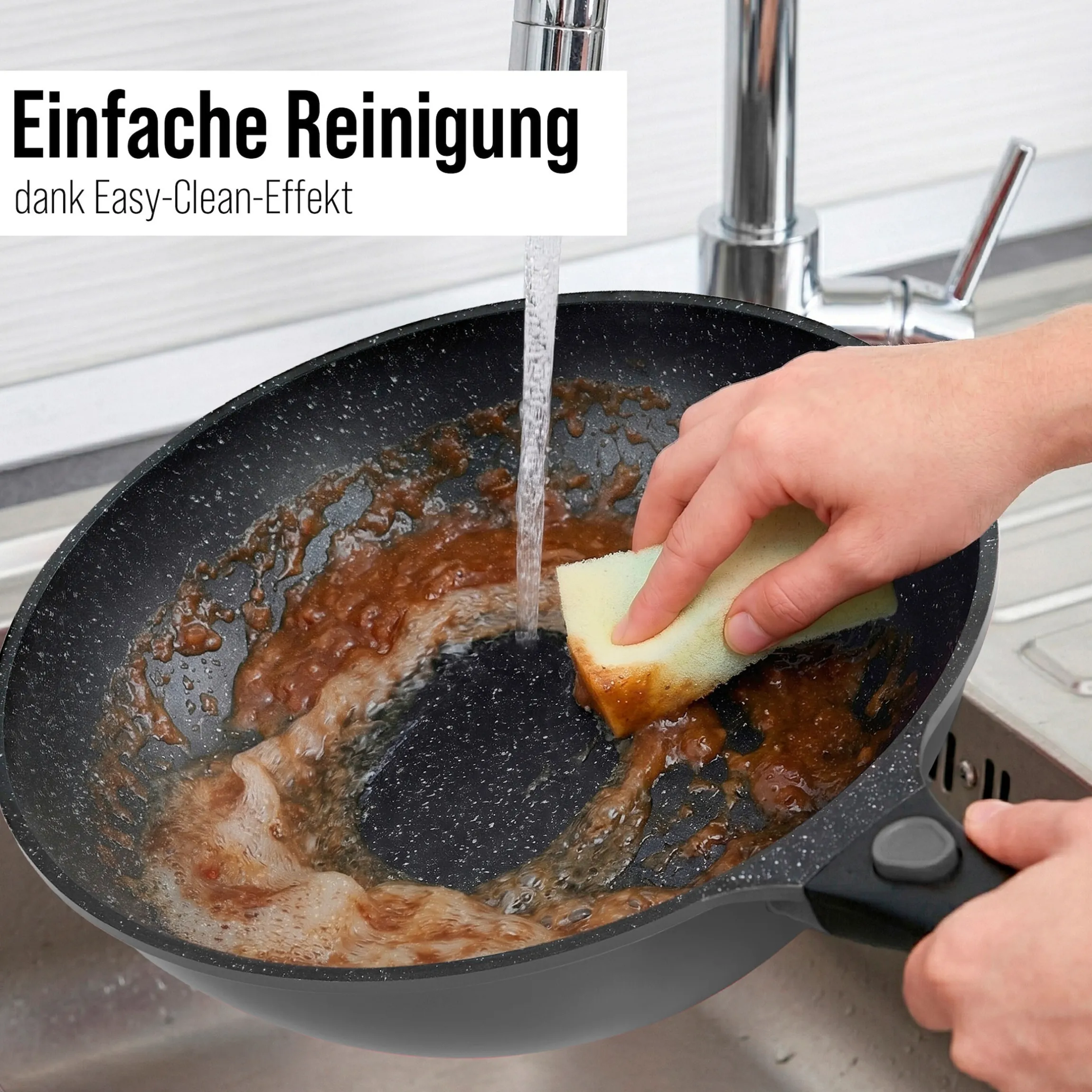 STONELINE SMART Wokpfanne 30 cm | mit Deckel - Grau