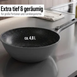STONELINE SMART Wokpfanne 30 cm | mit Deckel - Grau
