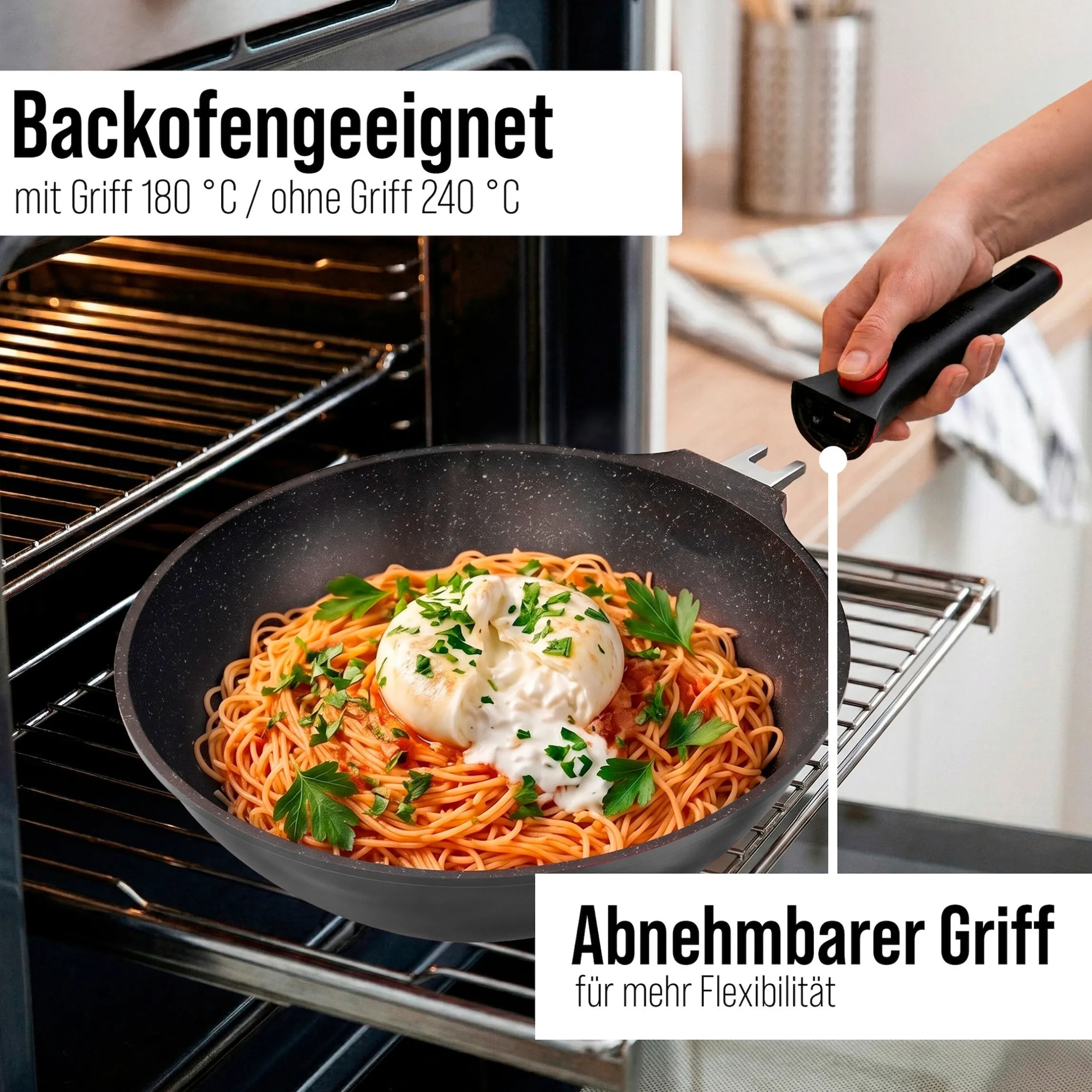 STONELINE SMART Wokpfanne 30 cm | mit Deckel - Grau