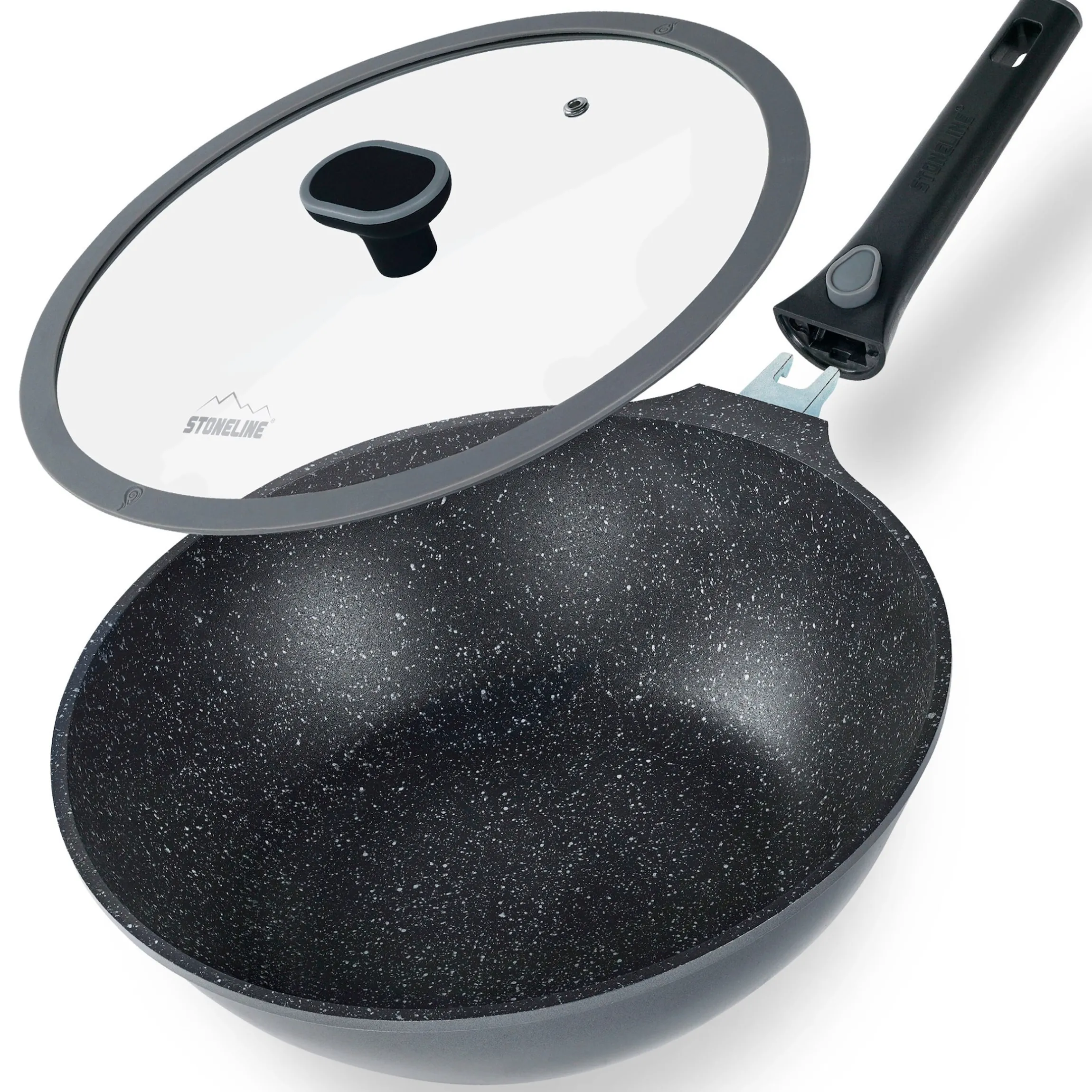STONELINE SMART Wokpfanne 30 cm | mit Deckel - Grau