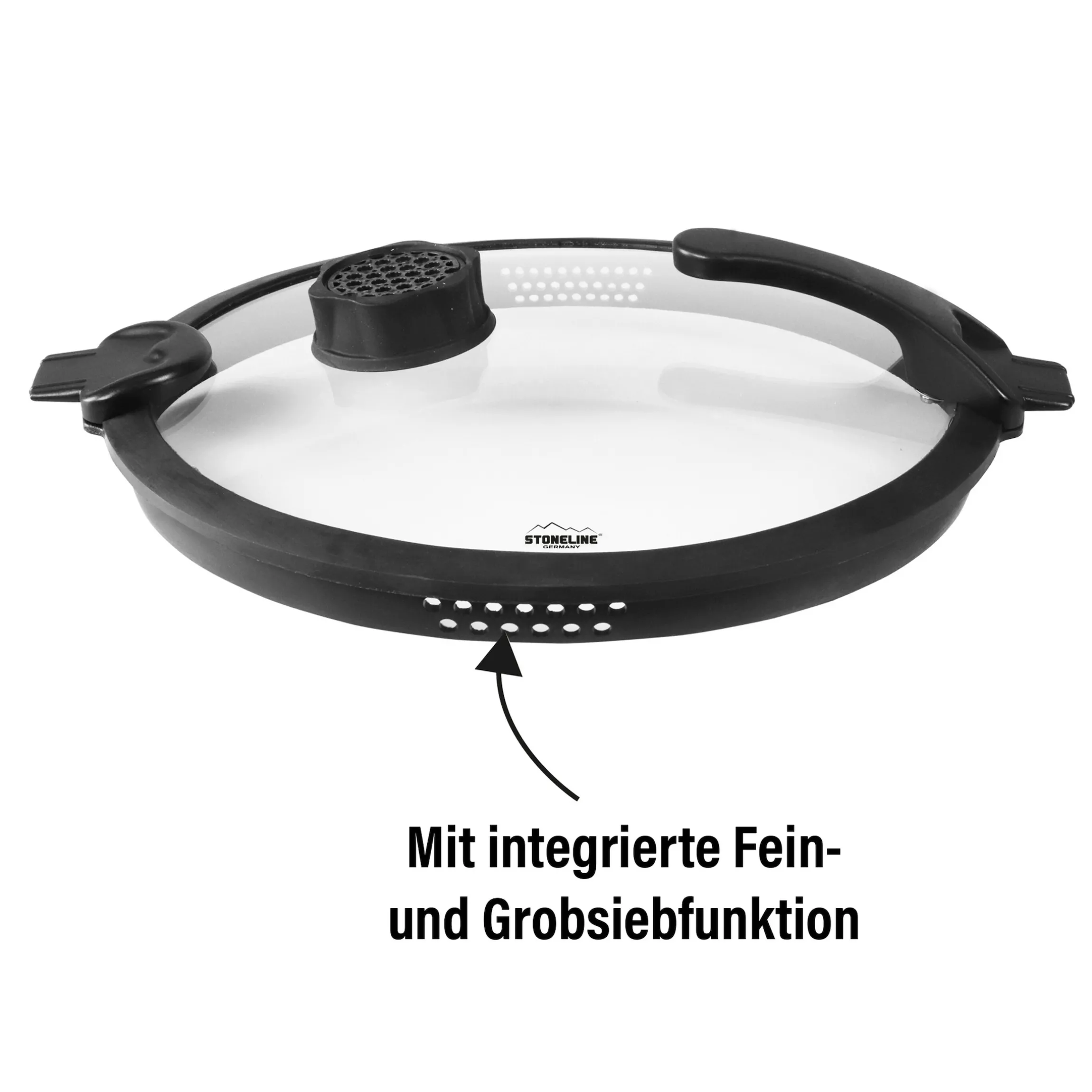STONELINE SMELL WELL FUTURE Glasdeckel 32 cm mit SMELL WELL Funktion | Schwarz