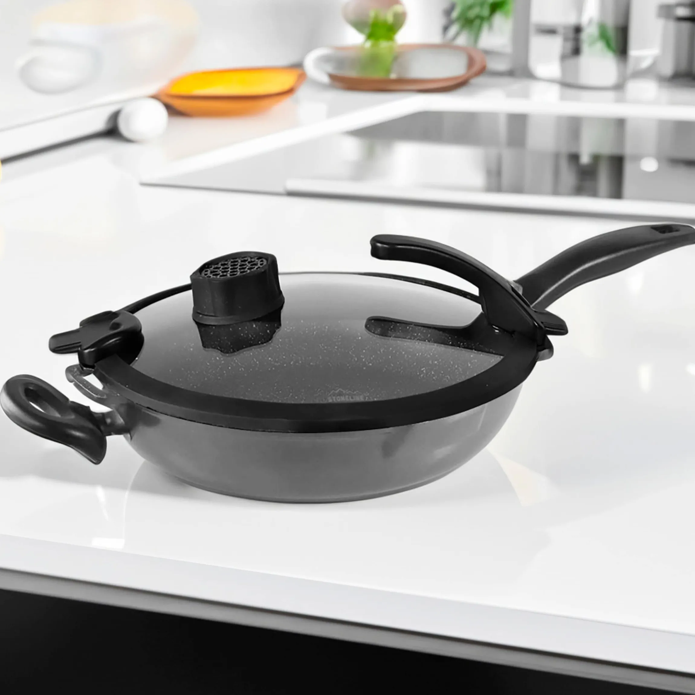 STONELINE SMELL WELL FUTURE Glasdeckel 32 cm mit SMELL WELL Funktion | Schwarz