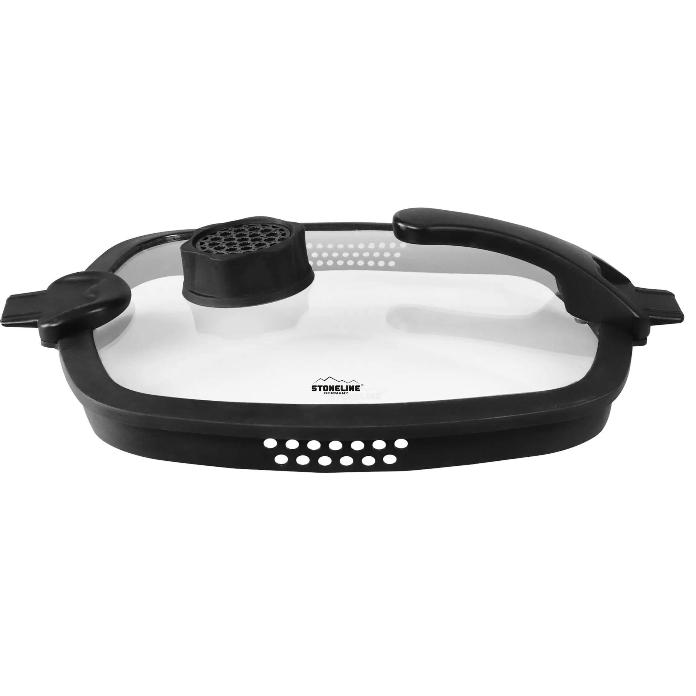 STONELINE SMELL WELL FUTURE Glasdeckel Eckig 28 cm mit SMELL WELL Funktion | Schwarz