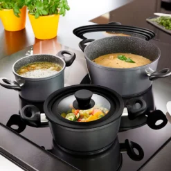 STONELINE Universal Glasdeckel Set 16/18/20 und 24/26/28 | Schwarz