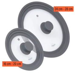 STONELINE Universal Glasdeckel Set 16/18/20 und 24/26/28 | Grau