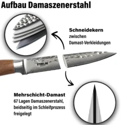 STONELINE Universalmesser 24 cm | 67 Lagen Damastmesser
