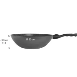 STONELINE Wokpfanne 30 cm mit abnehmbarem Griff | mit Deckel