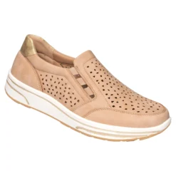 Stretch-Halbschuh mit Leder-Decksohle „Stefanie“ beige