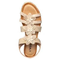 Stretch-Sandalette „Silke“ goldfarben