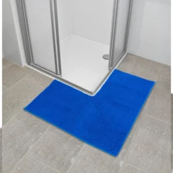 Super-Soft-Badematte „eckig“ blau