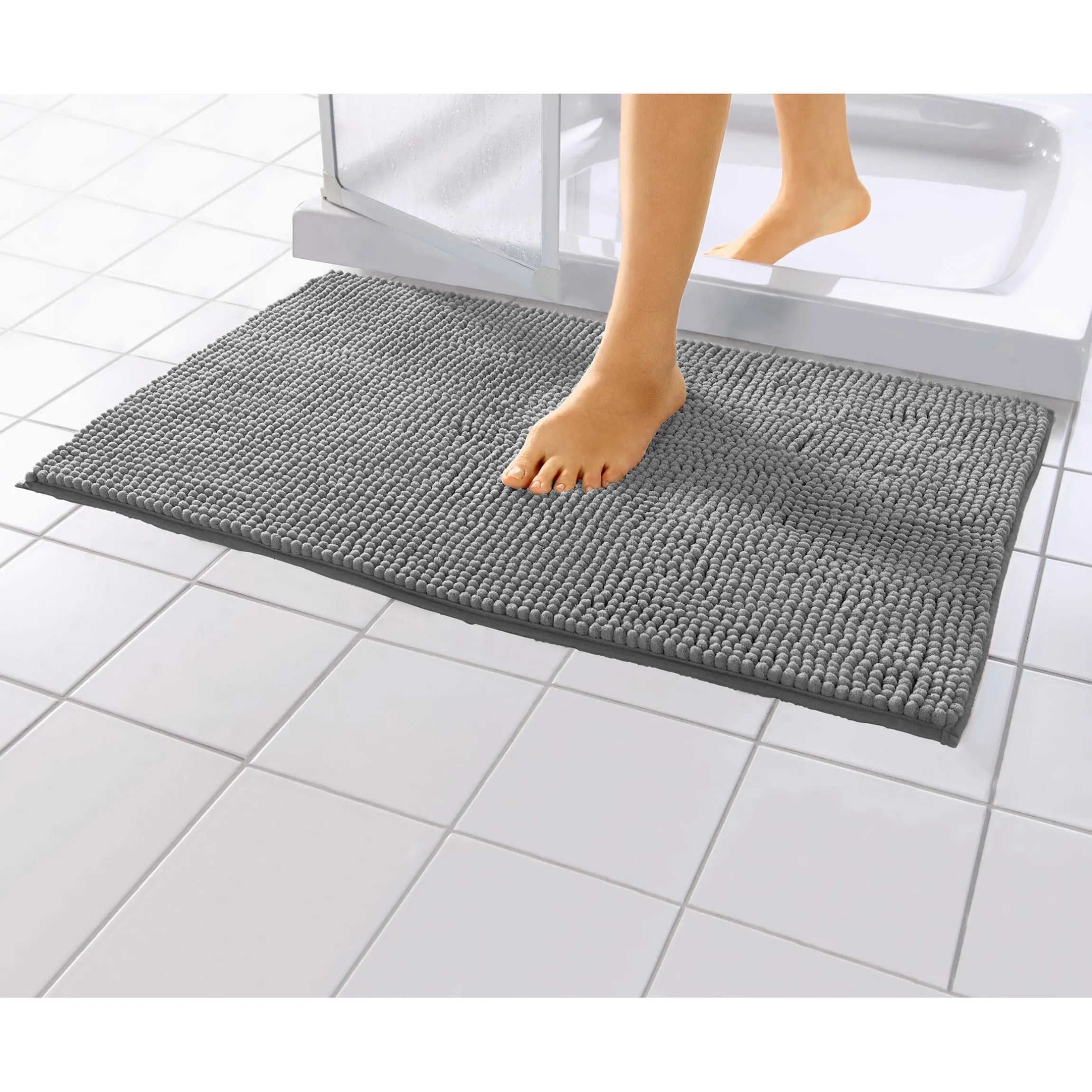 Super-Soft-Badematte, 80x50 cm grau