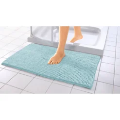 Super-Soft-Badematte, 80x50 cm hellblau