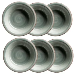 Suppenteller-Set, Steingut LUMACA Grau