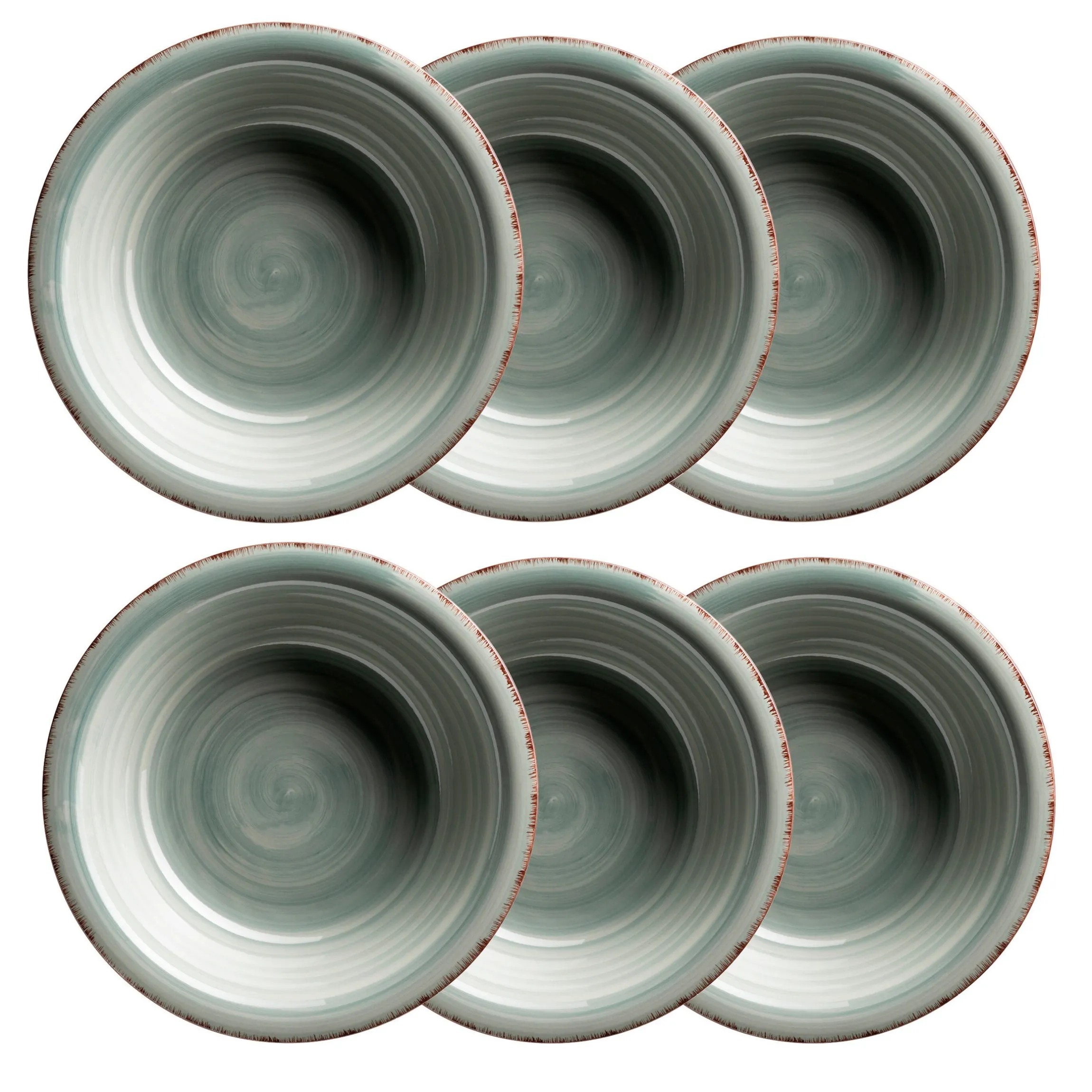 Suppenteller-Set, Steingut LUMACA Grau