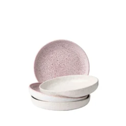 Suppenteller-Set, Steinzeug Alpenwiese Beere / Creme