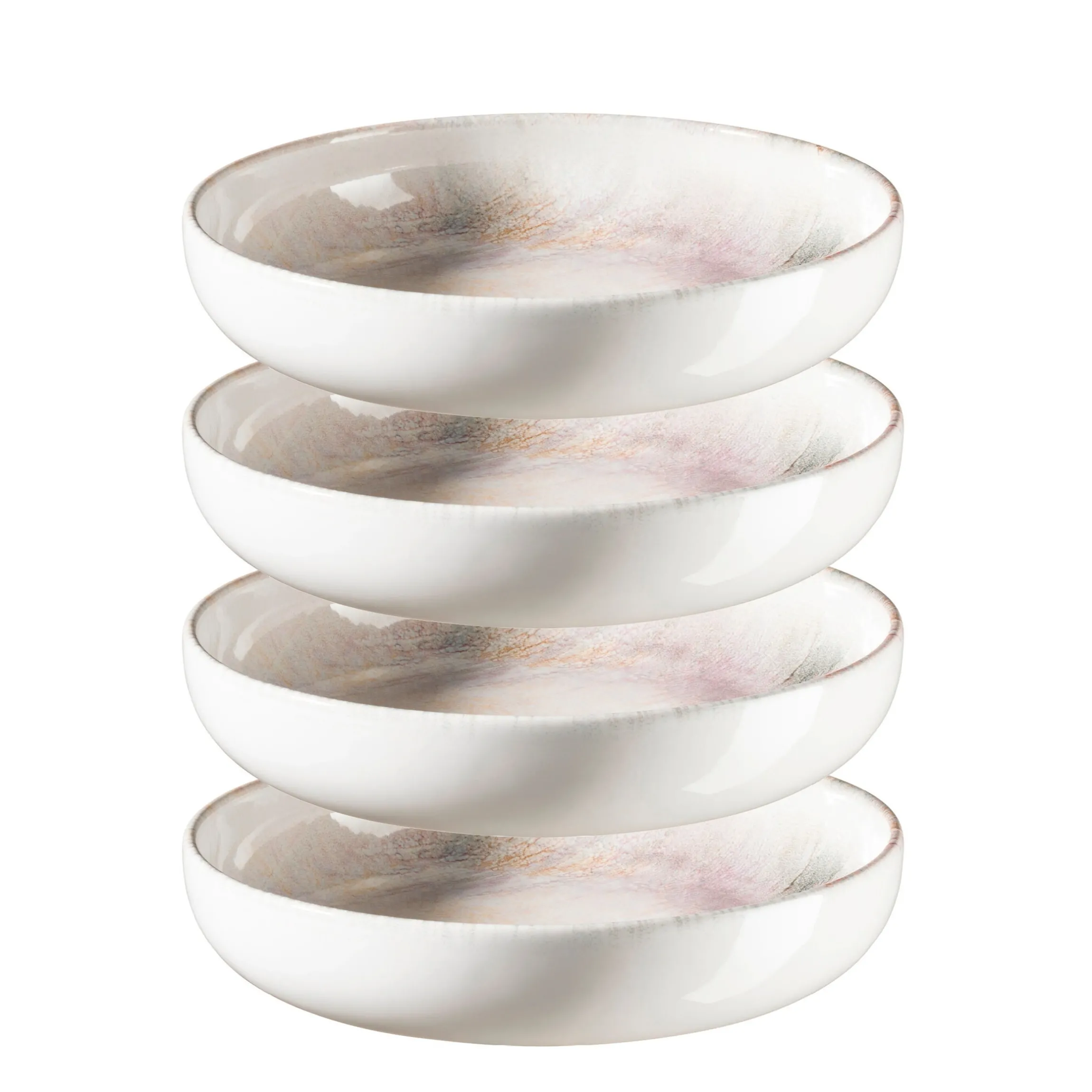 Suppenteller-Set, Steinzeug Aquarellia